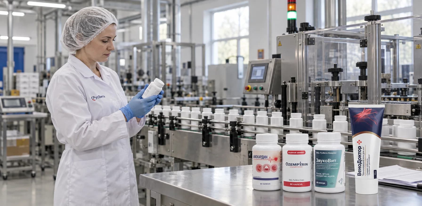 Производственная линия и контроль готовой продукции РУСВИТА